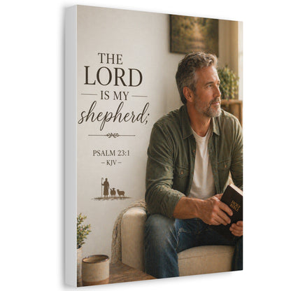 Stretched Canvas - "The Lord Is My Shepherd" Psalm 23:1 Christian Wall Art