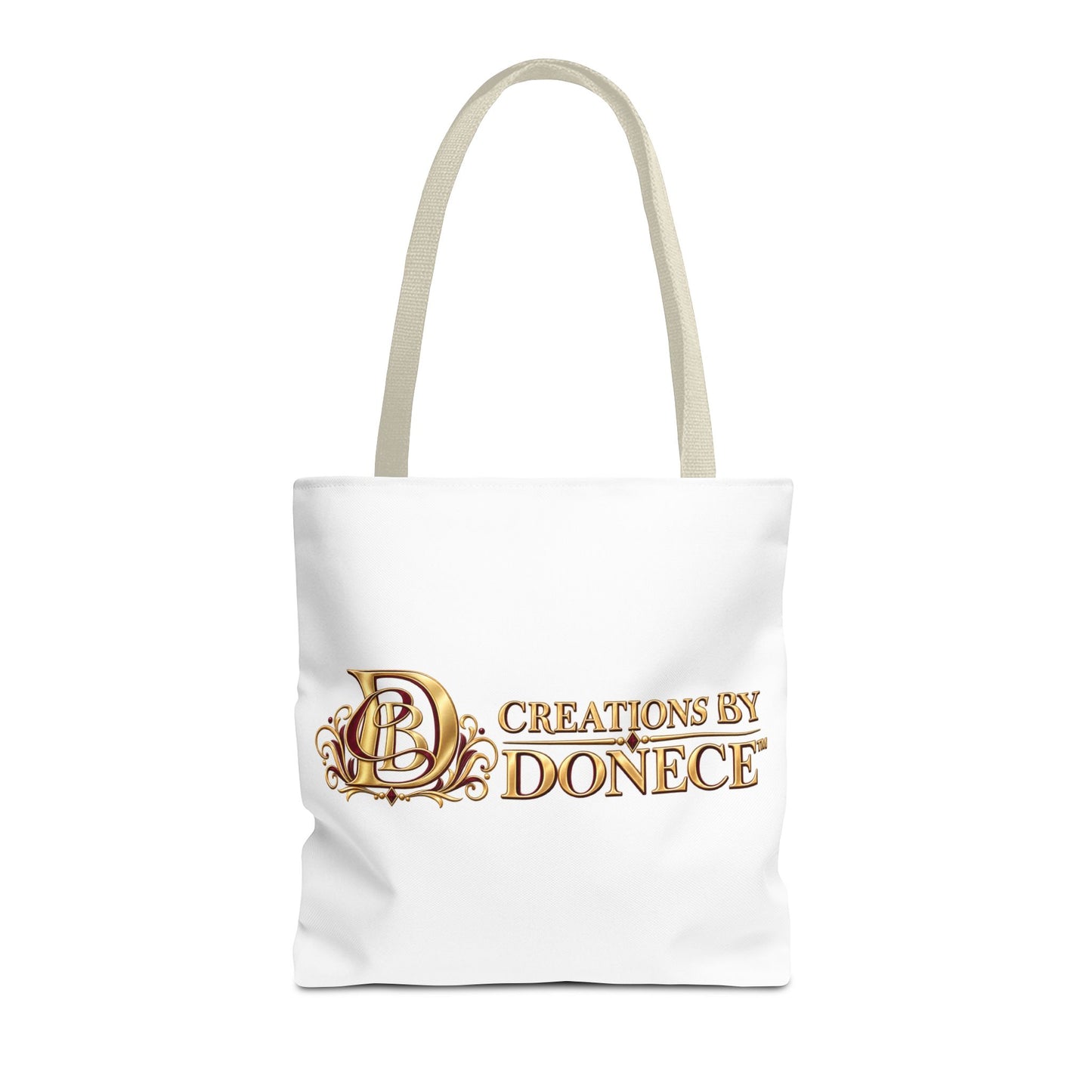 Creations by Donece Logo Tote Bag - Branded All-Over Print Canvas Tote