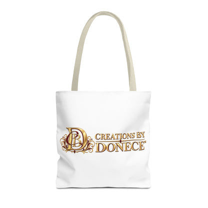 Creations by Donece Logo Tote Bag - Branded All-Over Print Canvas Tote