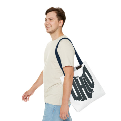 Ohio State Outline Tote Bag — Retro Ohio Text Graphic Tote