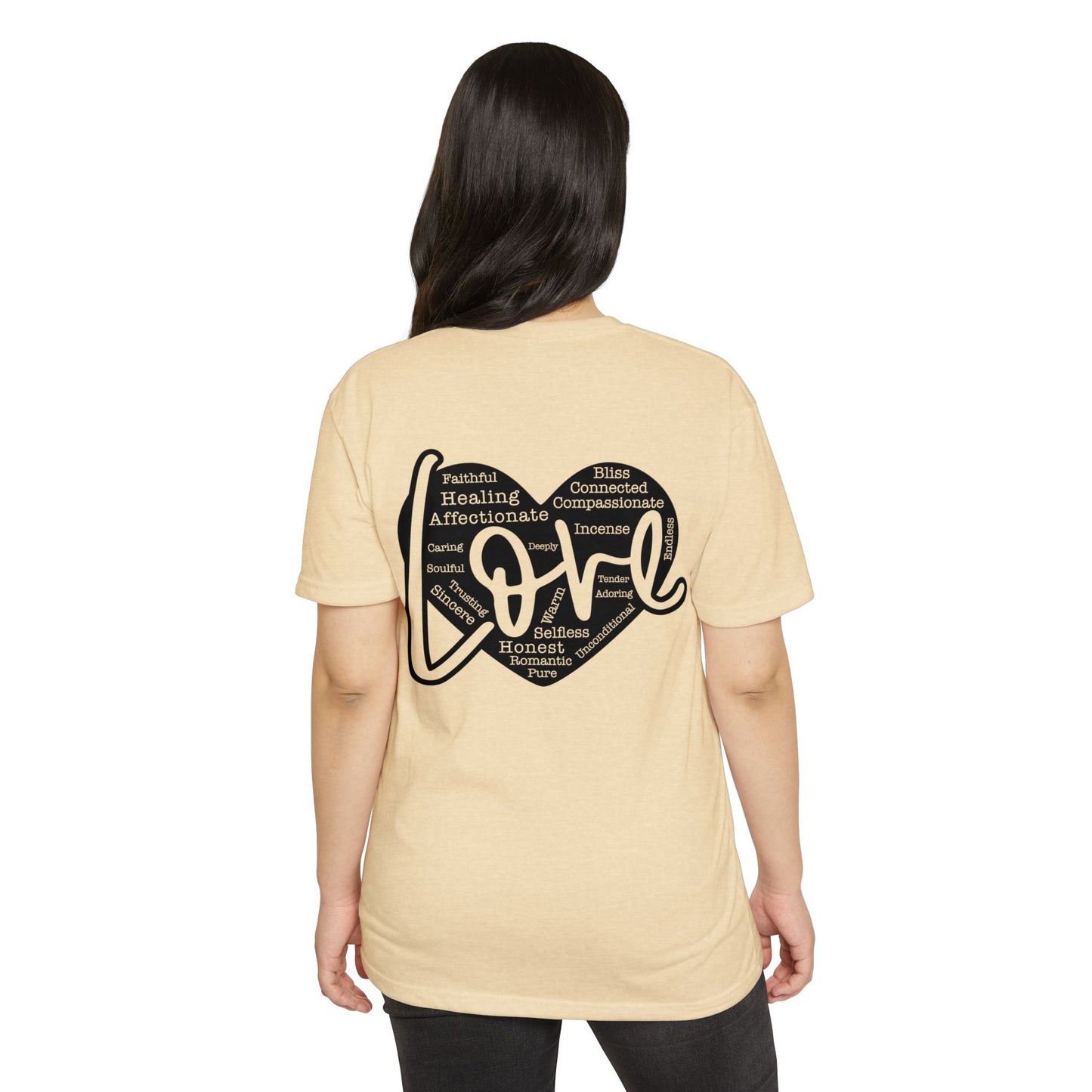 Love Heart Wordcloud T-Shirt — Positive Words Graphic Tee
