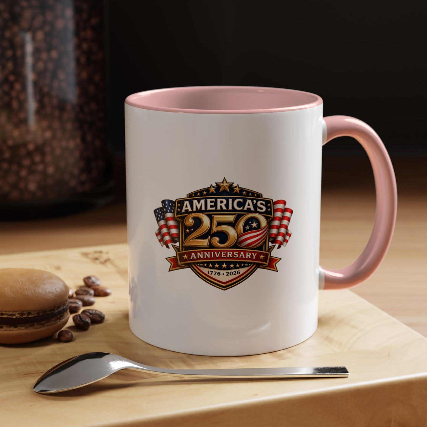 25th Anniversary America Accent Coffee Mug — Patriotic Flag Keepsake (11/15 oz)
