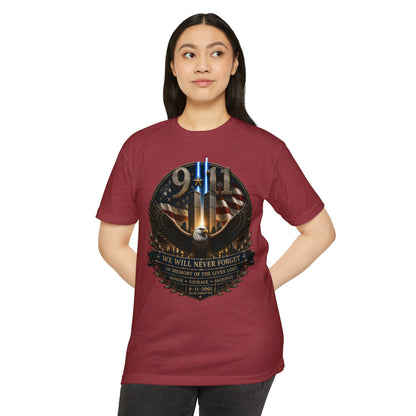 9/11 Memorial Eagle T-Shirt — We Will Never Forget Patriotic Tribute Tee