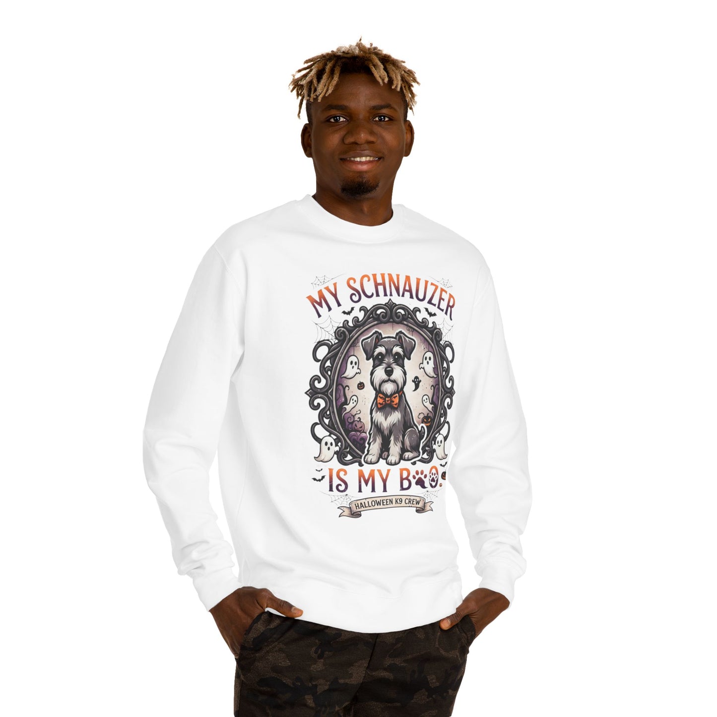 Schnauzer Sweatshirt — “My Schnauzer Is My Boo” Halloween Crewneck