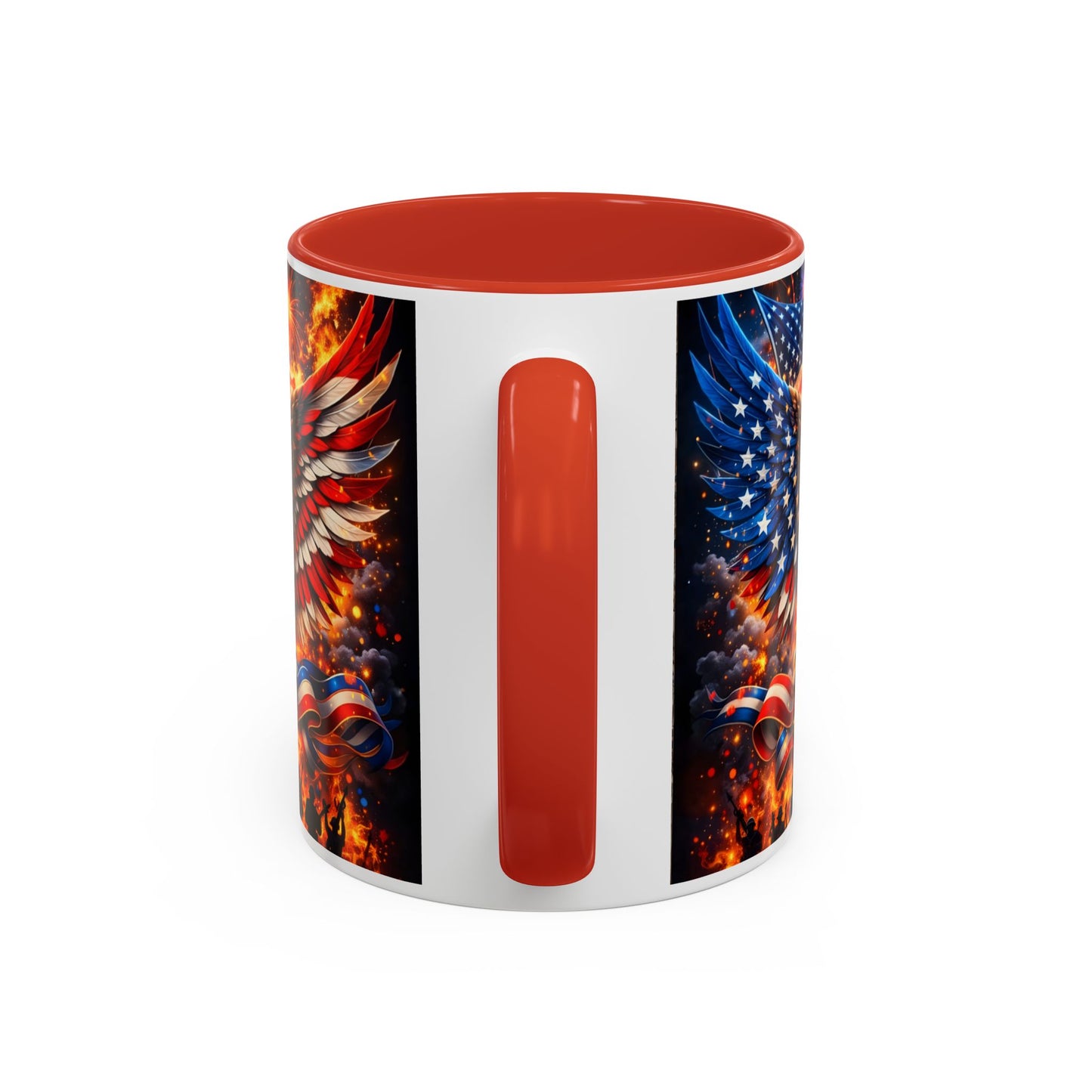 Patriotic Eagle Coffee Mug — American Flag Bald Eagle Accent Mug (11/15oz)
