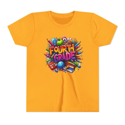 Fourth Grade Youth T‑Shirt – Colorful School Supplies Back to School Tee
