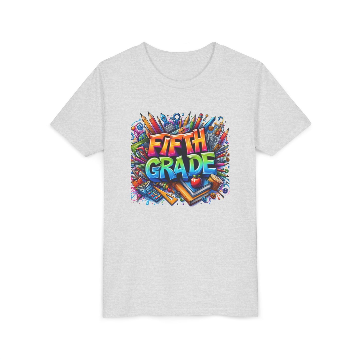 Fifth Grade Kid's Tee - Colorful School Supplies Back to School T-Shirt
