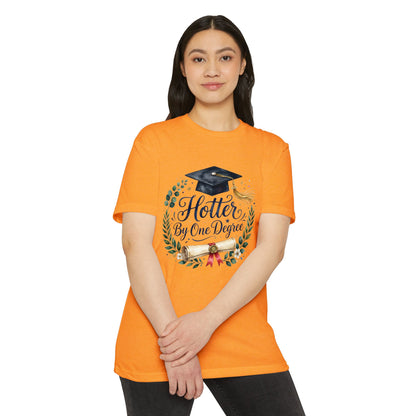 Graduation T-Shirt — "Hotter By One Degree" Cap & Diploma Design