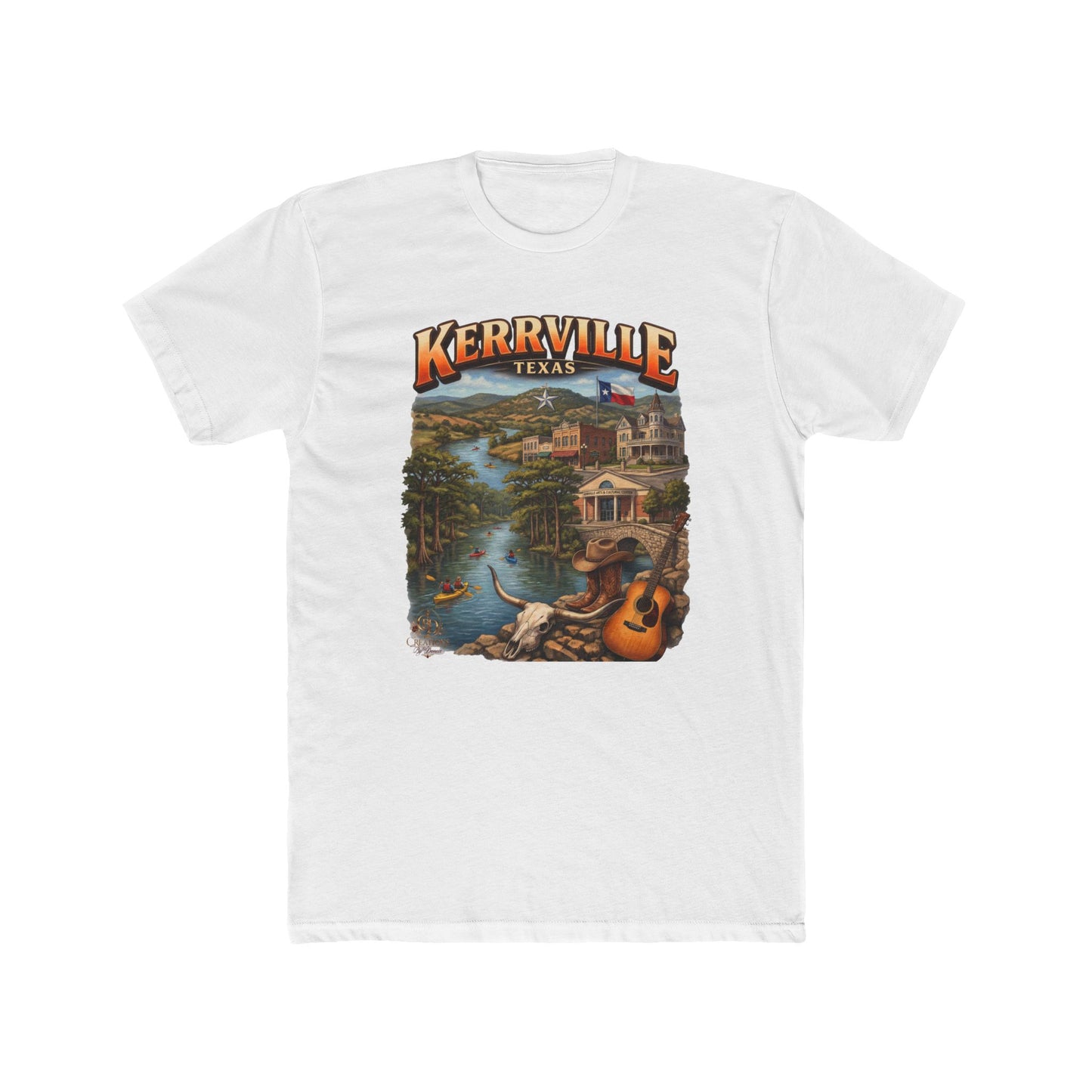 Kerrville Texas Scenic T-Shirt — Riverfront Guitar Vintage Travel Tee