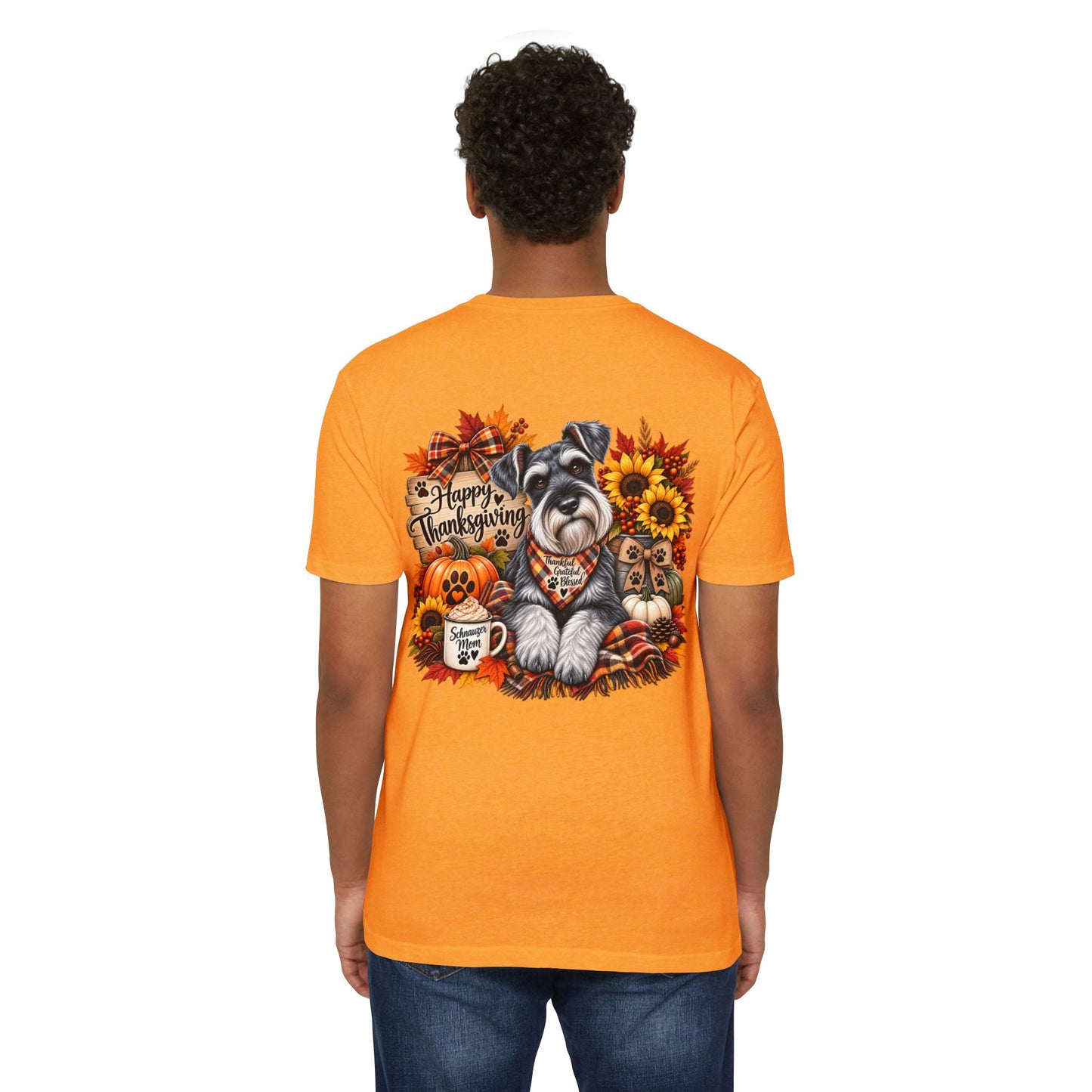Thanksgiving Schnauzer T-Shirt — Happy Thanksgiving Fall Dog Tee
