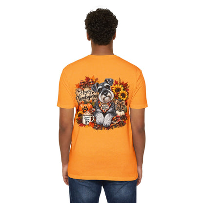 Thanksgiving Schnauzer T-Shirt — Happy Thanksgiving Fall Dog Tee