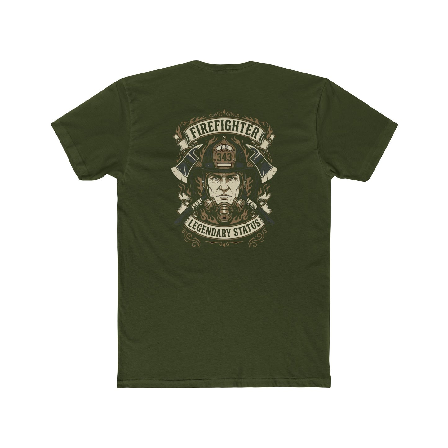Firefighter Legendary Status T-Shirt — Vintage Fireman Helmet Graphic
