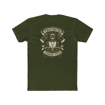 Firefighter Legendary Status T-Shirt — Vintage Fireman Helmet Graphic