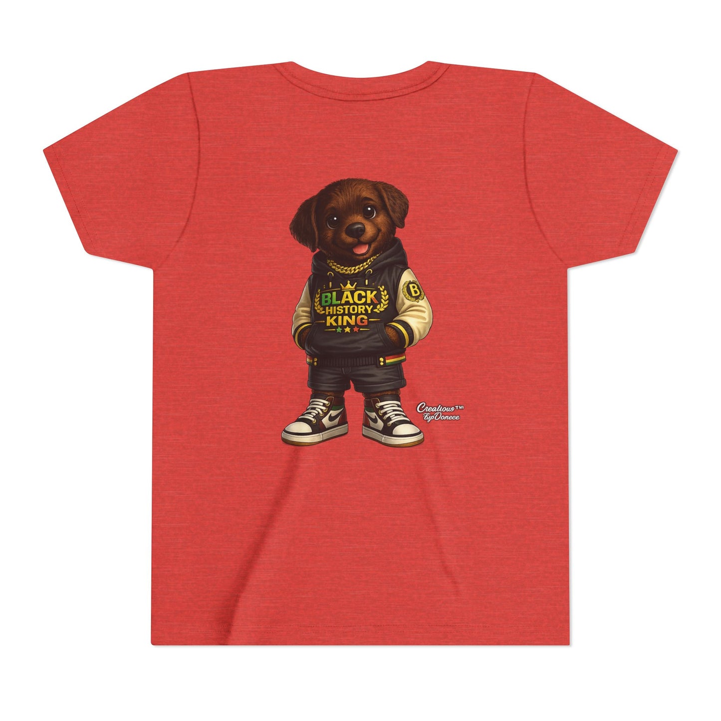 Youth Tee — 'Black History King' Puppy Graphic Shirt
