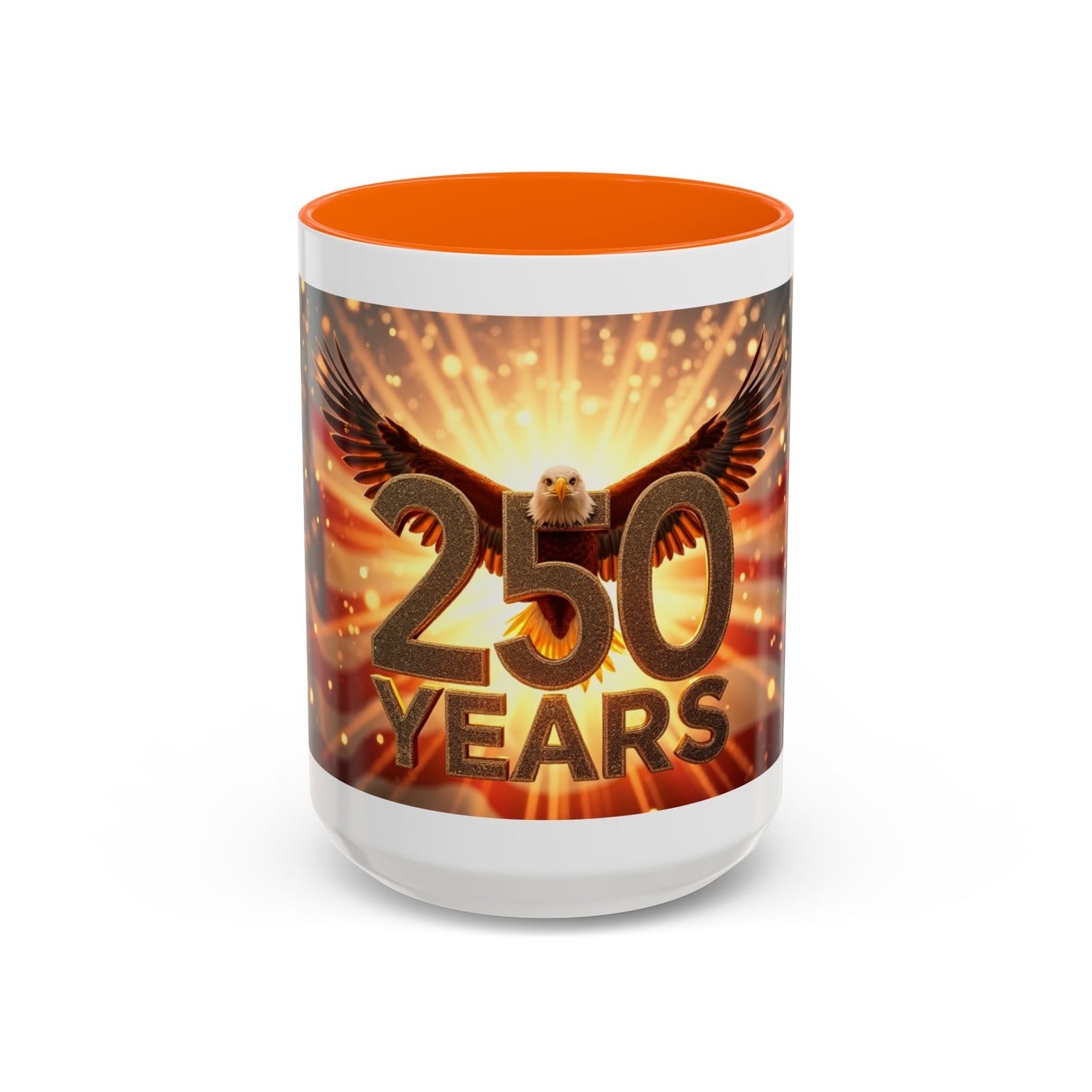 250 Years Commemorative Coffee Mug — Patriotic Eagle & American Flag Accent (11/15oz)