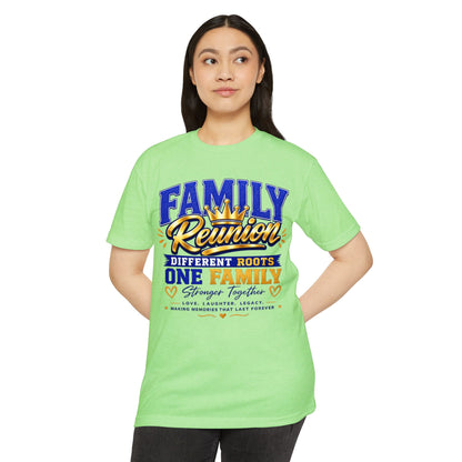 Family Reunion T-Shirt — "Family Reunion: Different Roots One Family" Keepsake Tee