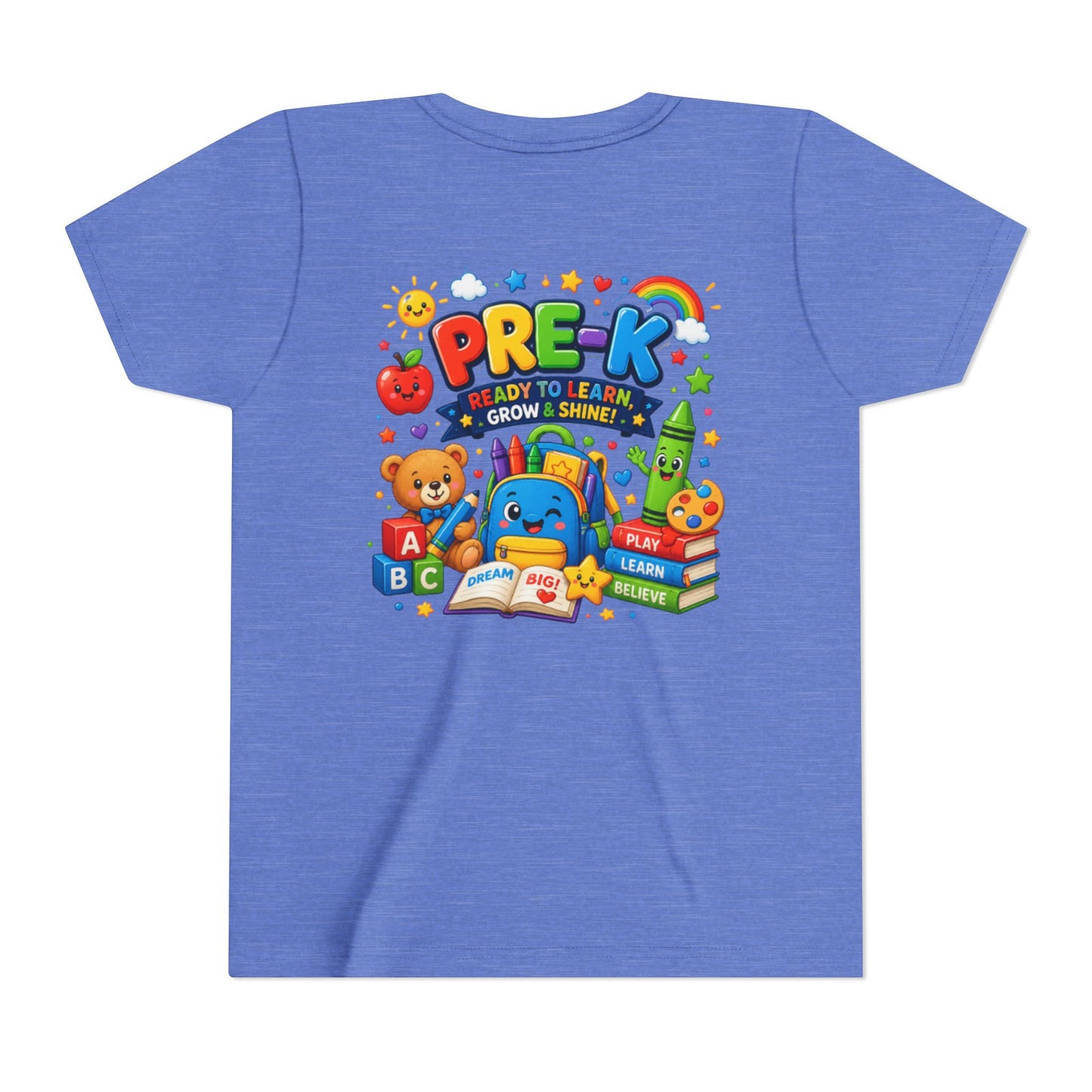 Pre-K Ready To Learn Kids T-Shirt — Colorful Preschool Back-to-School Tee