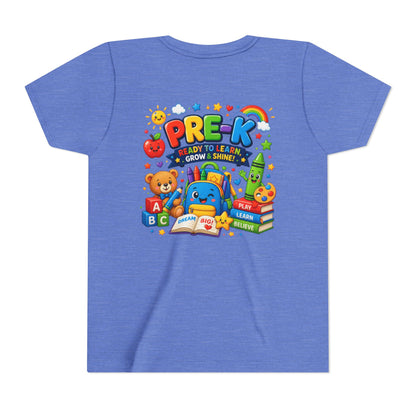 Pre-K Ready To Learn Kids T-Shirt — Colorful Preschool Back-to-School Tee