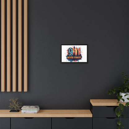 Framed Canvas Wall Art — “9·11 Never Forget” Memorial Print