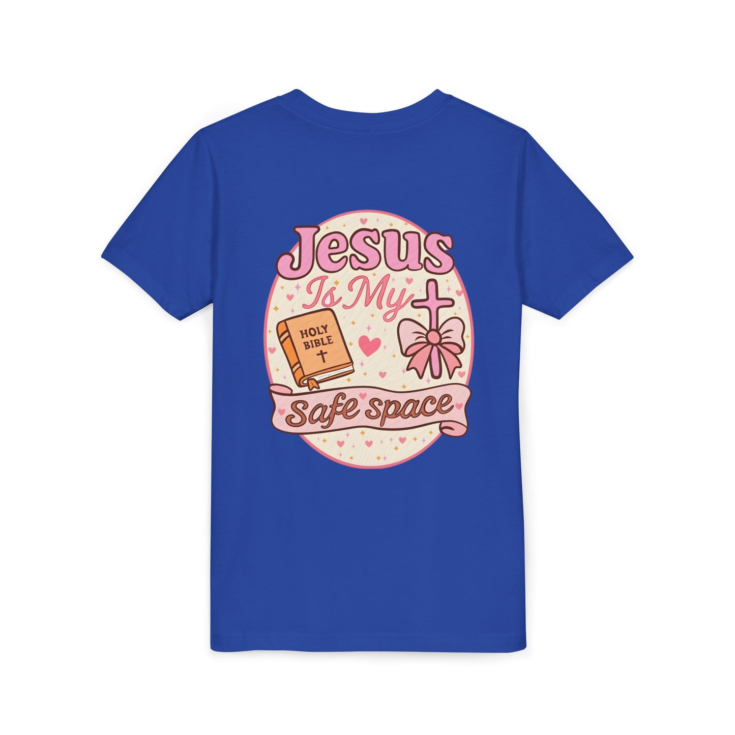 Youth Tee — "Jesus Is My Safe Space" Christian Kids T-Shirt