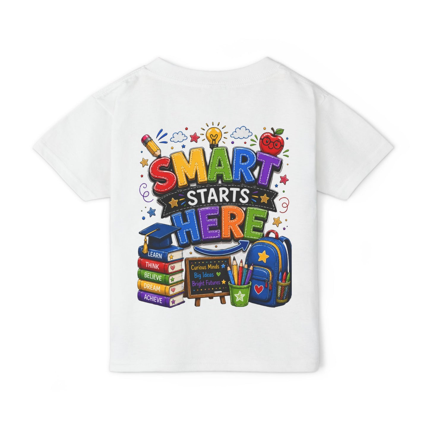 Toddler T-Shirt - "Smart Starts Here" Back-to-School Schoolhouse Design