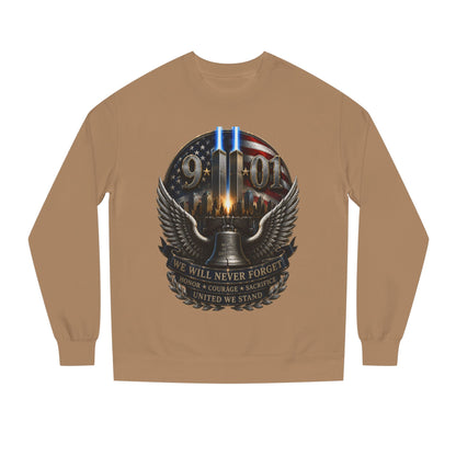 9/11 Memorial Sweatshirt — We Will Never Forget Tribute Crewneck