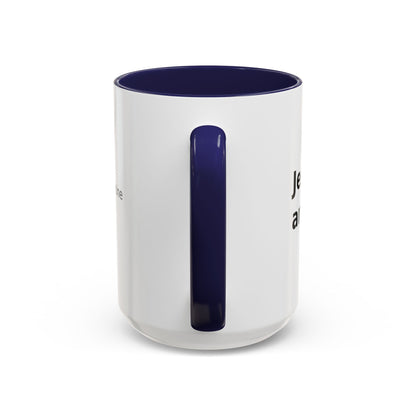 Accent Coffee Mug — “Faith + Medicine: Insulin Saves” Black-Accent Mug (11/15 oz)