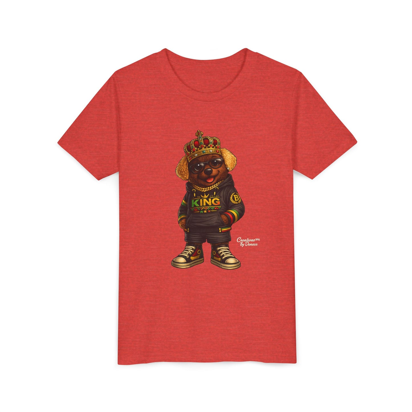 Youth Tee — 'Lil King' Crowned Bear Graphic Shirt