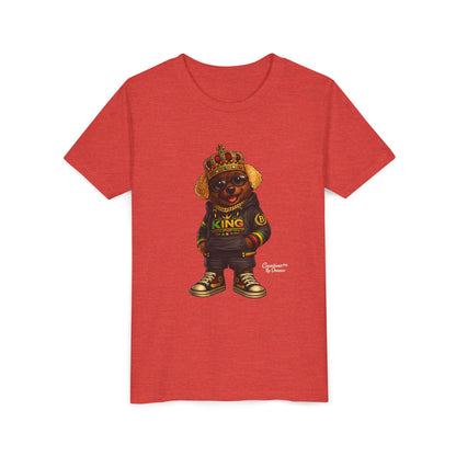 Youth Tee — 'Lil King' Crowned Bear Graphic Shirt