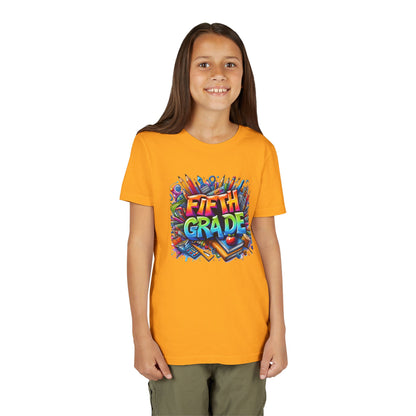 Fifth Grade Kid's Tee - Colorful School Supplies Back to School T-Shirt