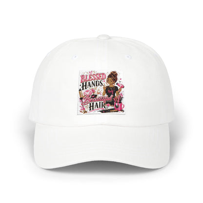 Classic Dad Cap — 'Blessed Hands, Hair' Vintage Barber Baseball Hat