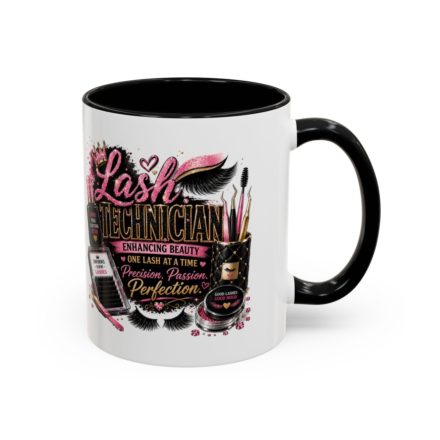 Lash Technician Coffee Mug – 'Enhancing Beauty One Lash at a Time' Accent Mug