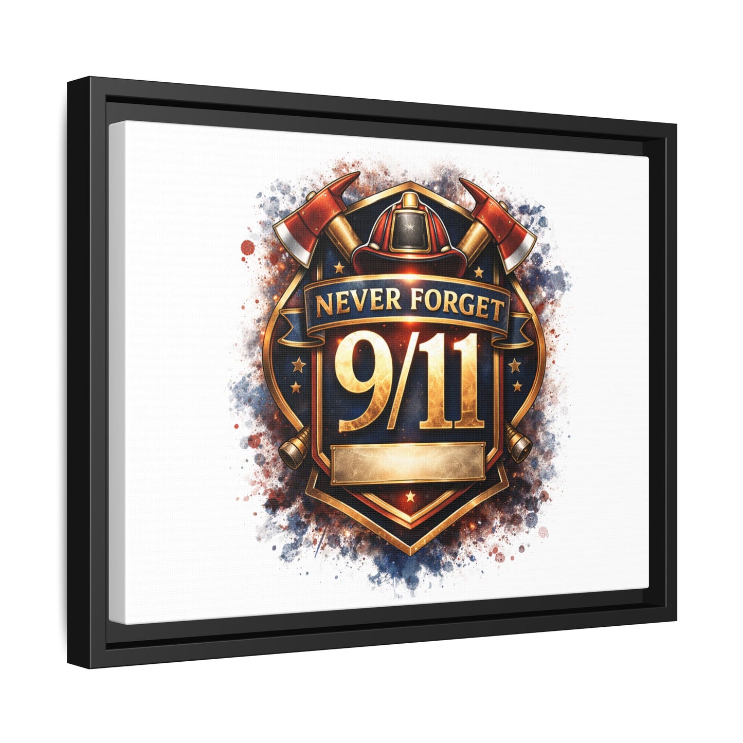 Framed Matte Canvas — 'Never Forget 9/11' Memorial Wall Art