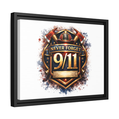 Framed Matte Canvas — 'Never Forget 9/11' Memorial Wall Art