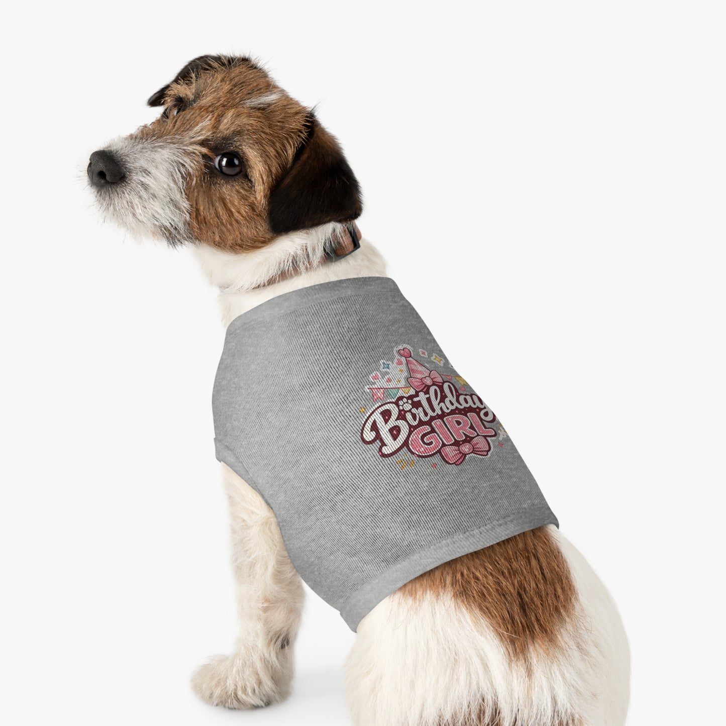 Birthday Girl Pet Tank Top - Pink Party Hat Dog/Cat Tee