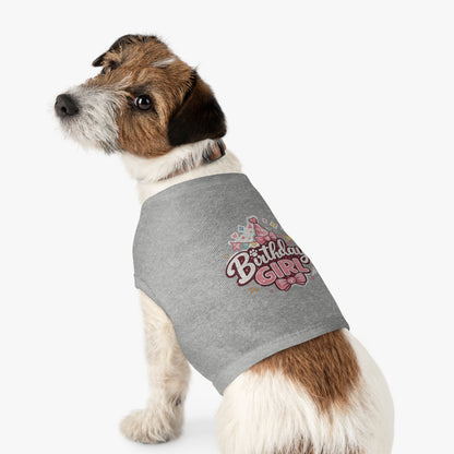 Birthday Girl Pet Tank Top - Pink Party Hat Dog/Cat Tee