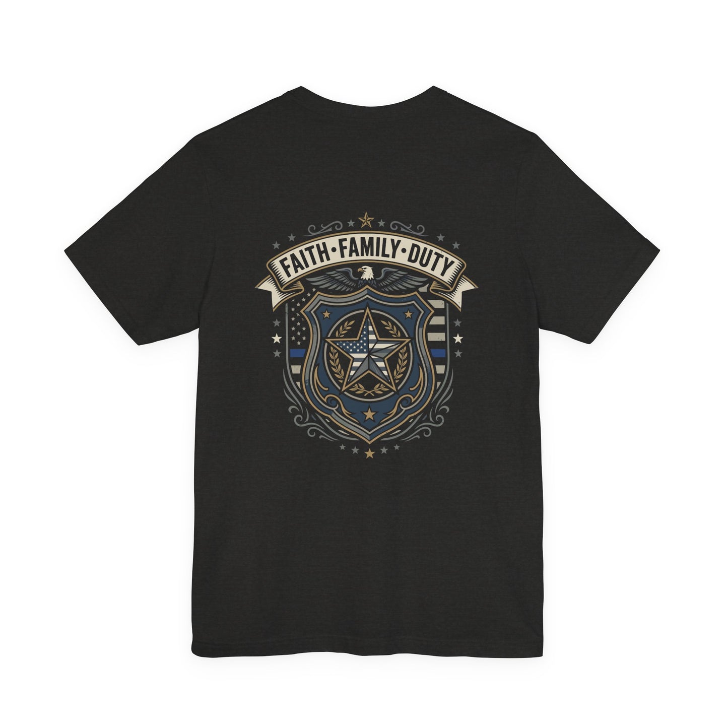 Police Badge Shield T‑Shirt — "Faith • Family • Duty" Graphic Tee