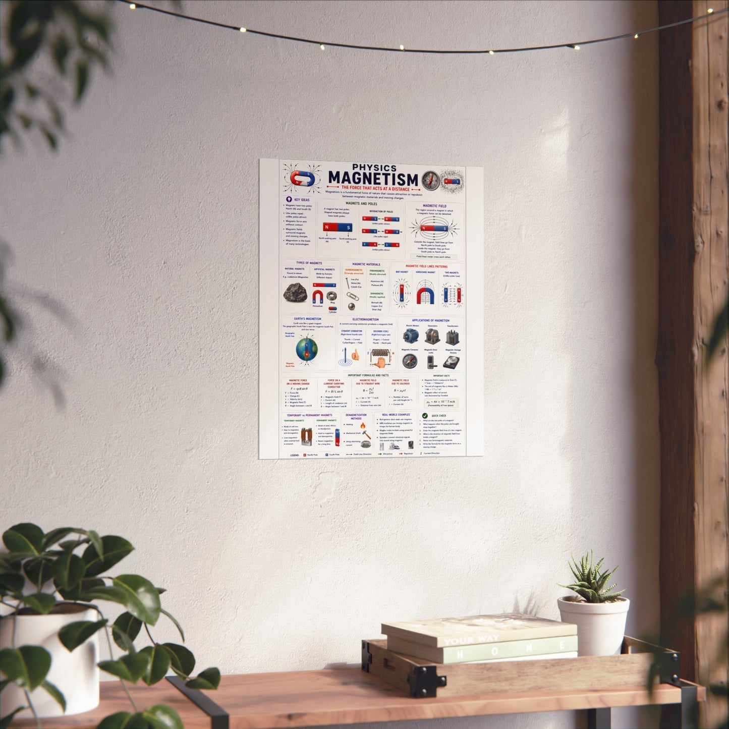 Magnetism Physics Poster — Educational Fine Art Science Print