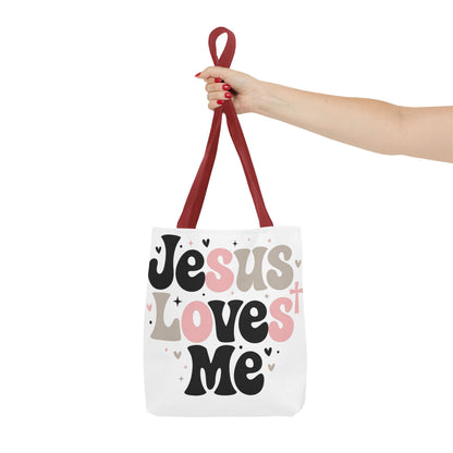 Jesus Loves Me Tote Bag - Faith-Inspired Christian Scripture Canvas Tote