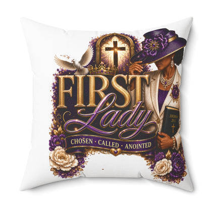 First Lady Decorative Pillow — "First Lady: Chosen • Called • Anointed" Faith Accent Pillow