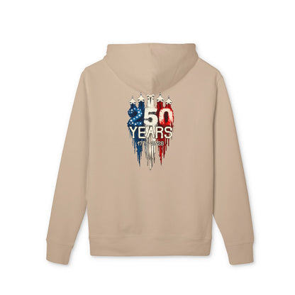 50 Years American Flag Anniversary Hoodie — Patriotic 4th of July Celebration Sweatshirt