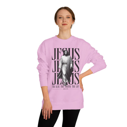 Jesus Graphic Sweatshirt — 'The Way The Truth The Life' Christian Crewneck