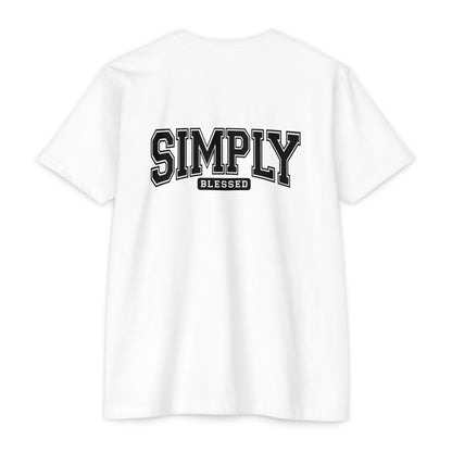 Simply Blessed T-Shirt — Vintage Collegiate Script Faith Tee