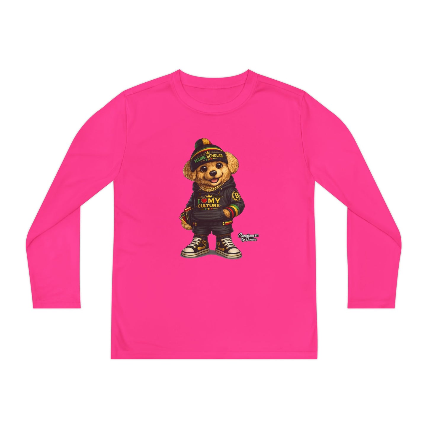 Youth Long Sleeve Tee — Streetwear Teddy Bear Graphic