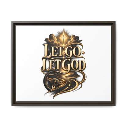 Let Go, Let God Framed Canvas Wall Art — Inspirational Christian Decor