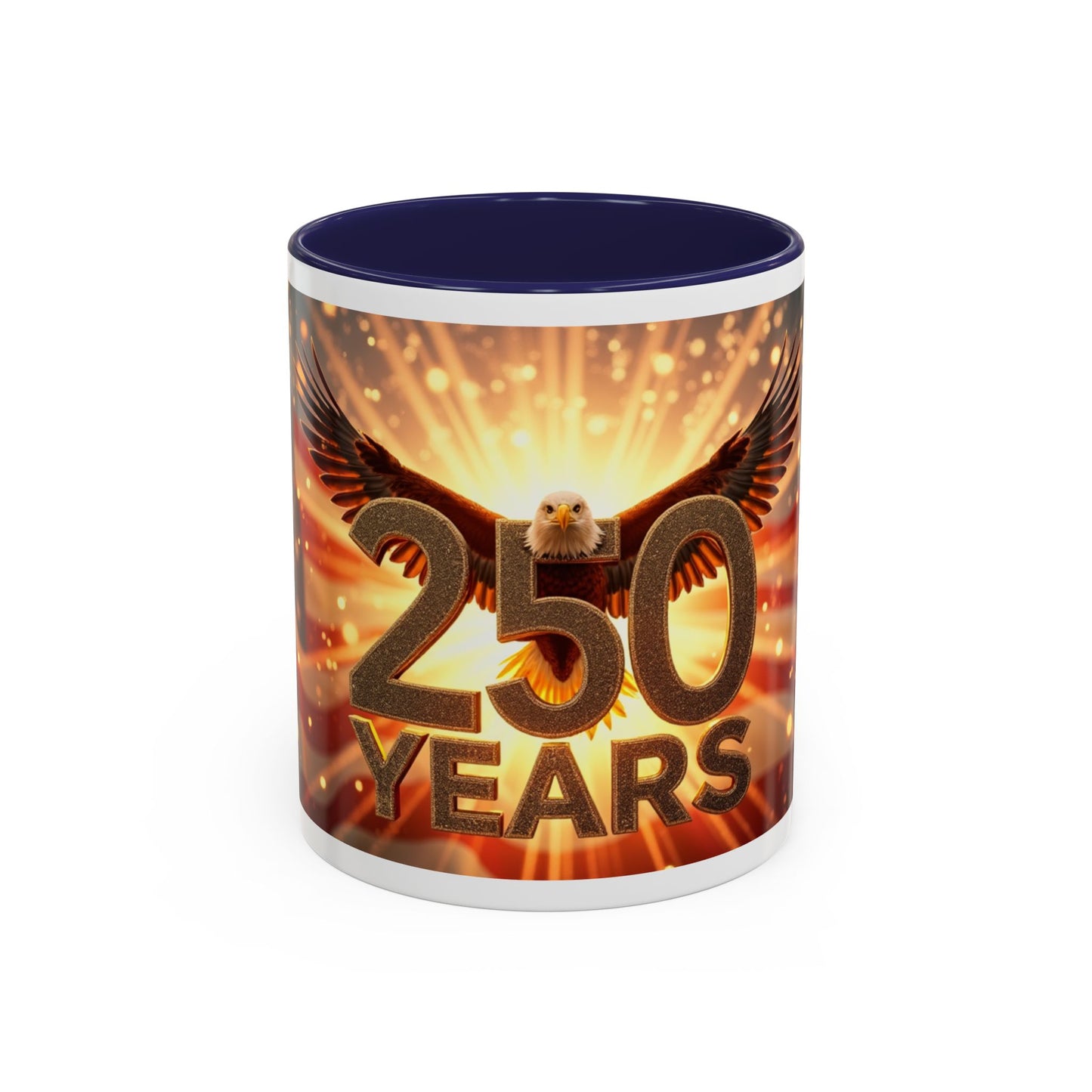 250 Years Commemorative Coffee Mug — Patriotic Eagle & American Flag Accent (11/15oz)