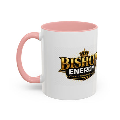 Bishop Energy Coffee Mug — Gold Crown Logo Accent Ceramic Mug (11/15oz)