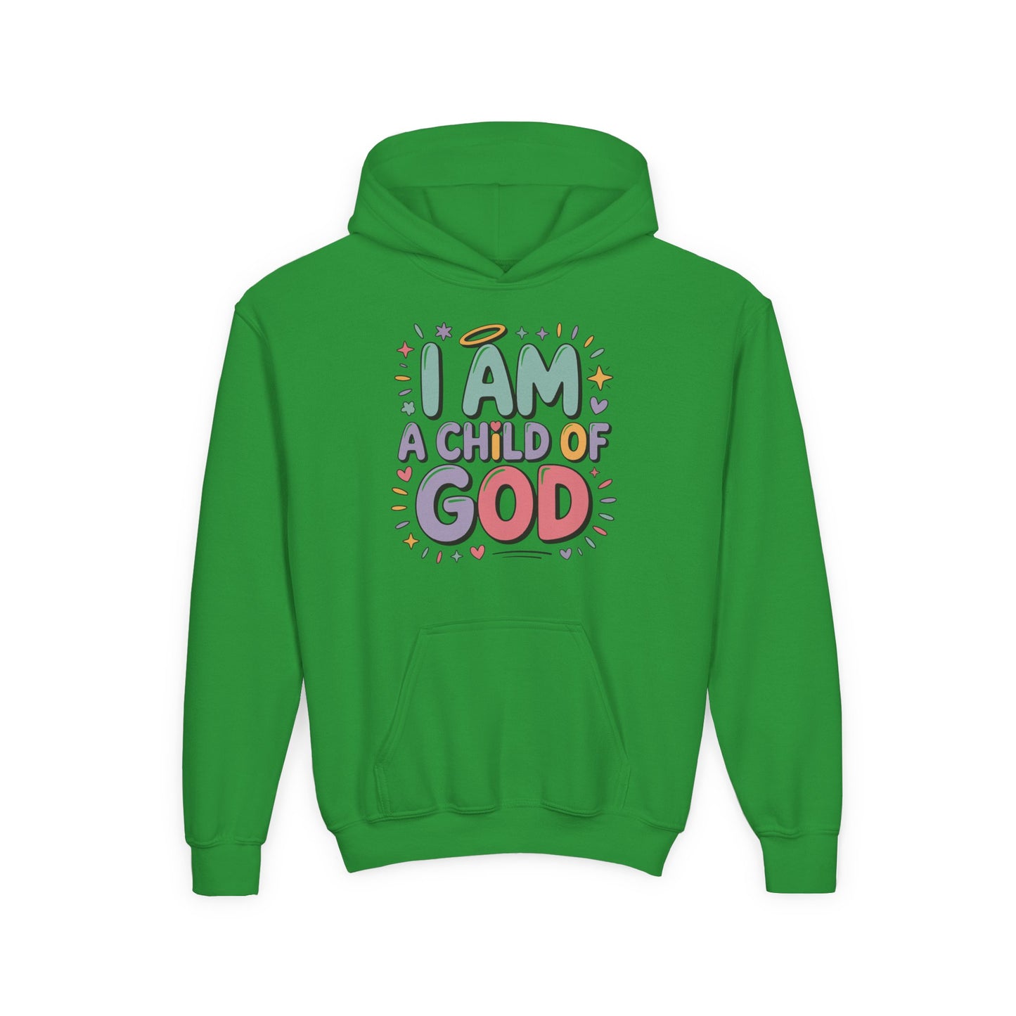 Youth Hoodie — "I Am a Child of God" Inspirational Kids Hooded Sweatshirt