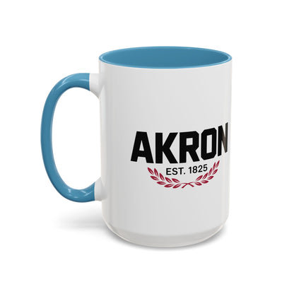 Akron Est. 1825 Accent Coffee Mug — Vintage City Pride Ceramic Mug