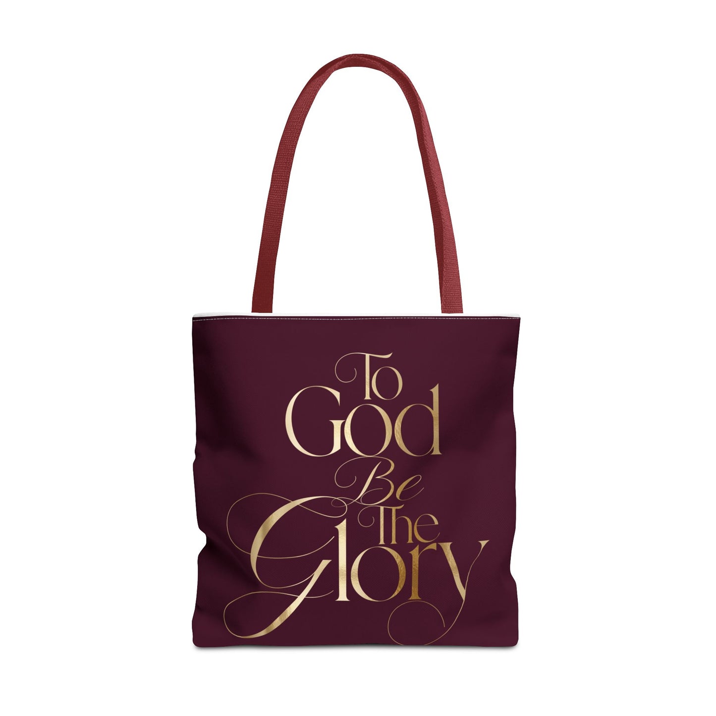 To God Be The Glory Burgundy Tote Bag — Inspirational Christian Scripture Tote